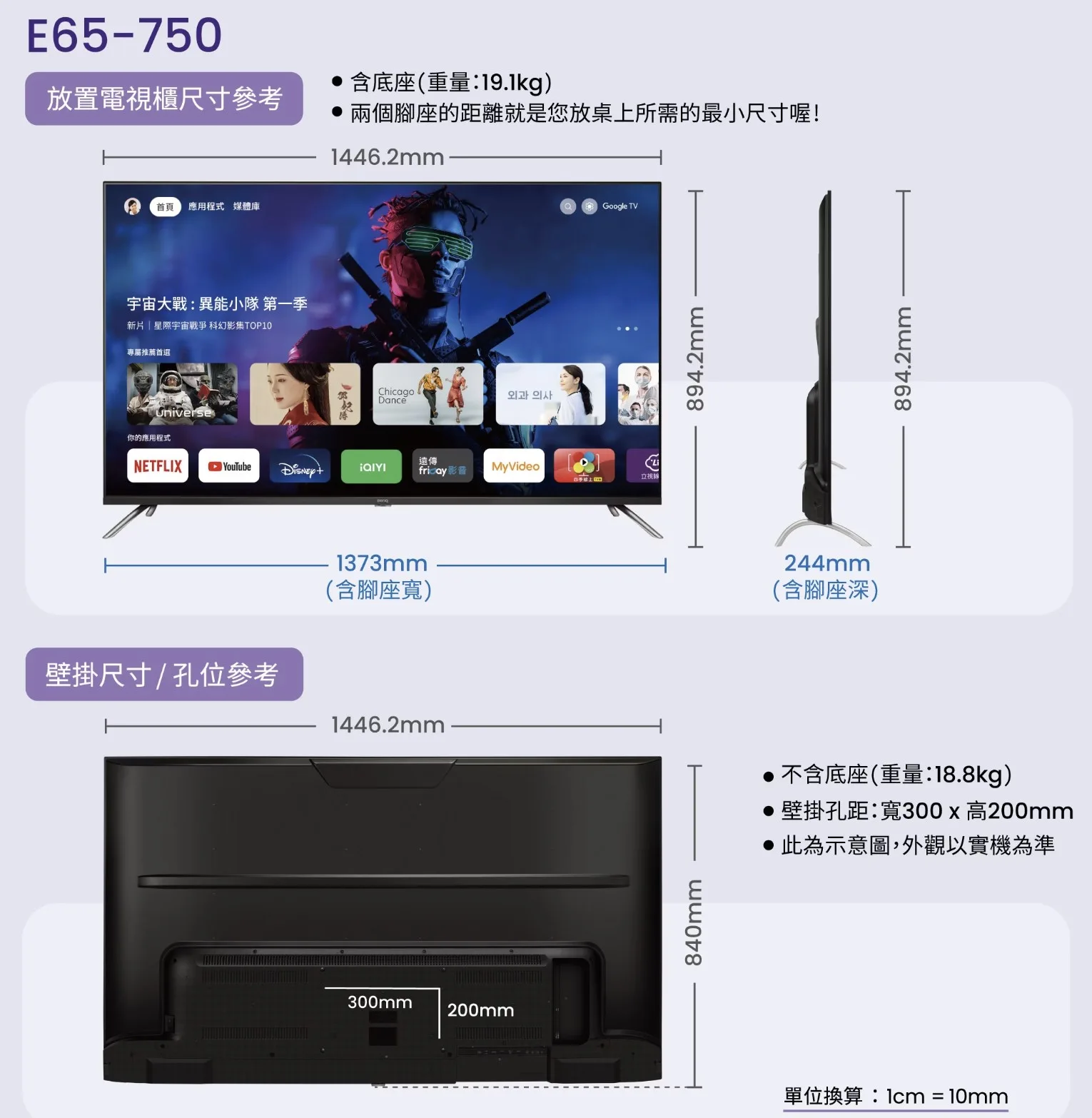 65吋4K液晶電視出租 BenQ E65-750 商品補充圖片 2